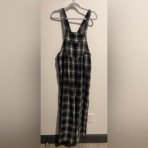 SHEIN Monochrome Checkered flannel Overalls